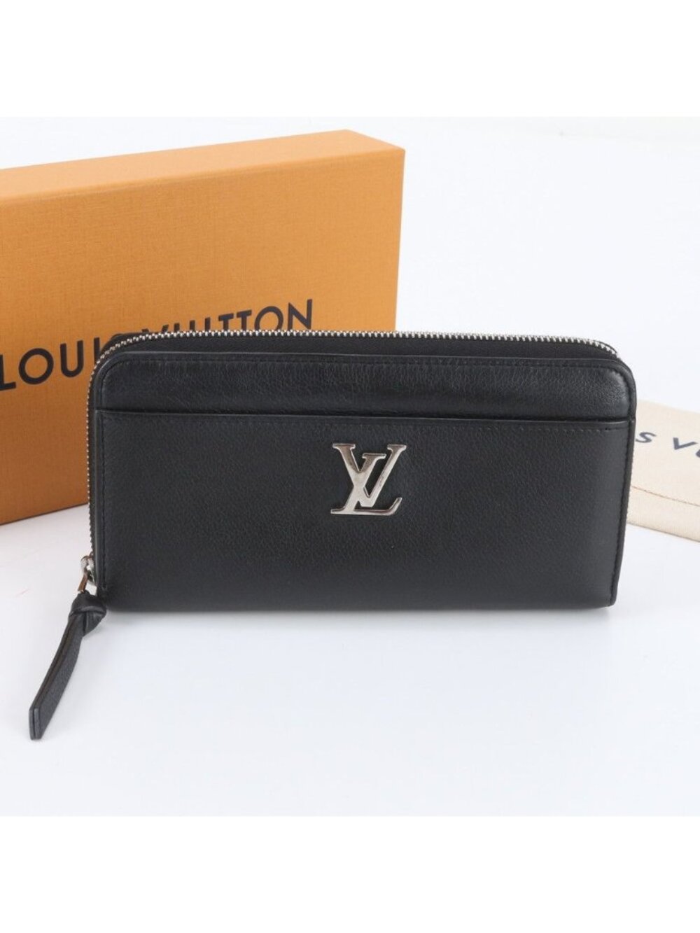 Louis Vuitton Zippy Lockme Leather Wallet Zip Around